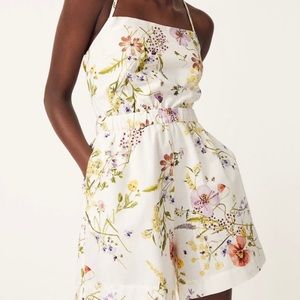 NWT h&m wildflowers floral linen romper medium M